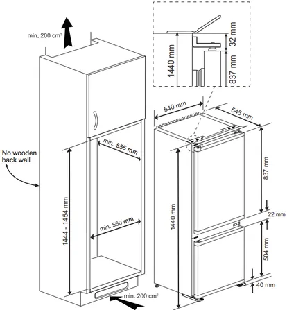 Spoedkeuken BEKO Integrated fridge/freezer combination BCSA240K4SN BCSA240K4SN 1