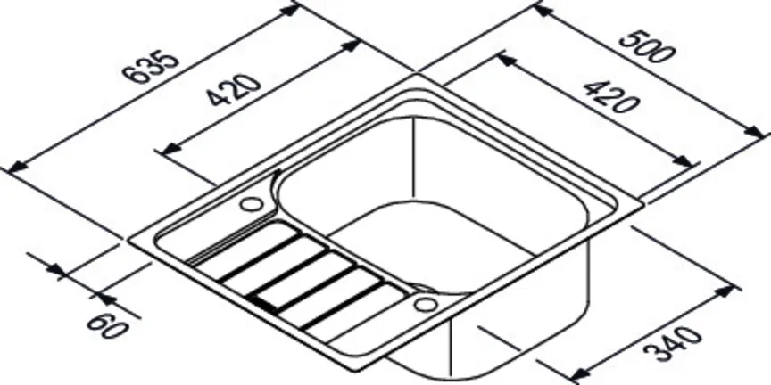 Spoedkeuken FRANKE FRANKE: Built-in sink Spark SKX 611-63, stainless steel  stainless steel 87083 1