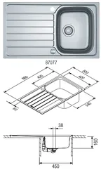 Spoedkeuken FRANKE: Built-in sink Spark SKX 611-86, stainless steel 87077 1