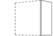 Spoedkeuken Afsluit- / tussenwand voor wandkasten, hoogte 1 WW16-1 3