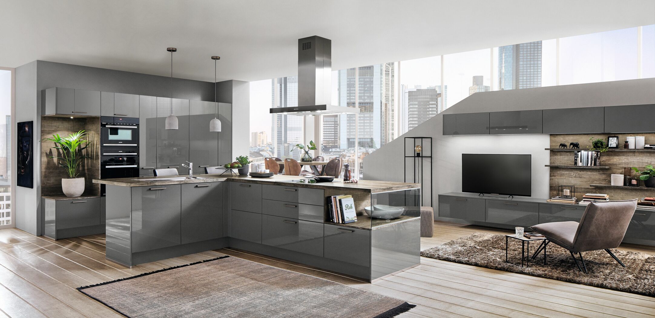 Spoedkeuken Flash Slate Grey High Gloss 0